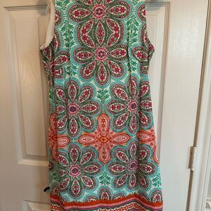 London Style Pink A-line Mini Dress Scoop Neck